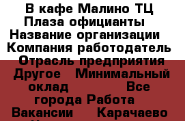 В кафе Малино ТЦ Плаза официанты › Название организации ­ Компания-работодатель › Отрасль предприятия ­ Другое › Минимальный оклад ­ 20 000 - Все города Работа » Вакансии   . Карачаево-Черкесская респ.